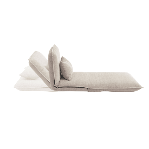 Poltrona conversível em tecido boucle texturizado, Fleeep, Beige, 200x99x66 cm