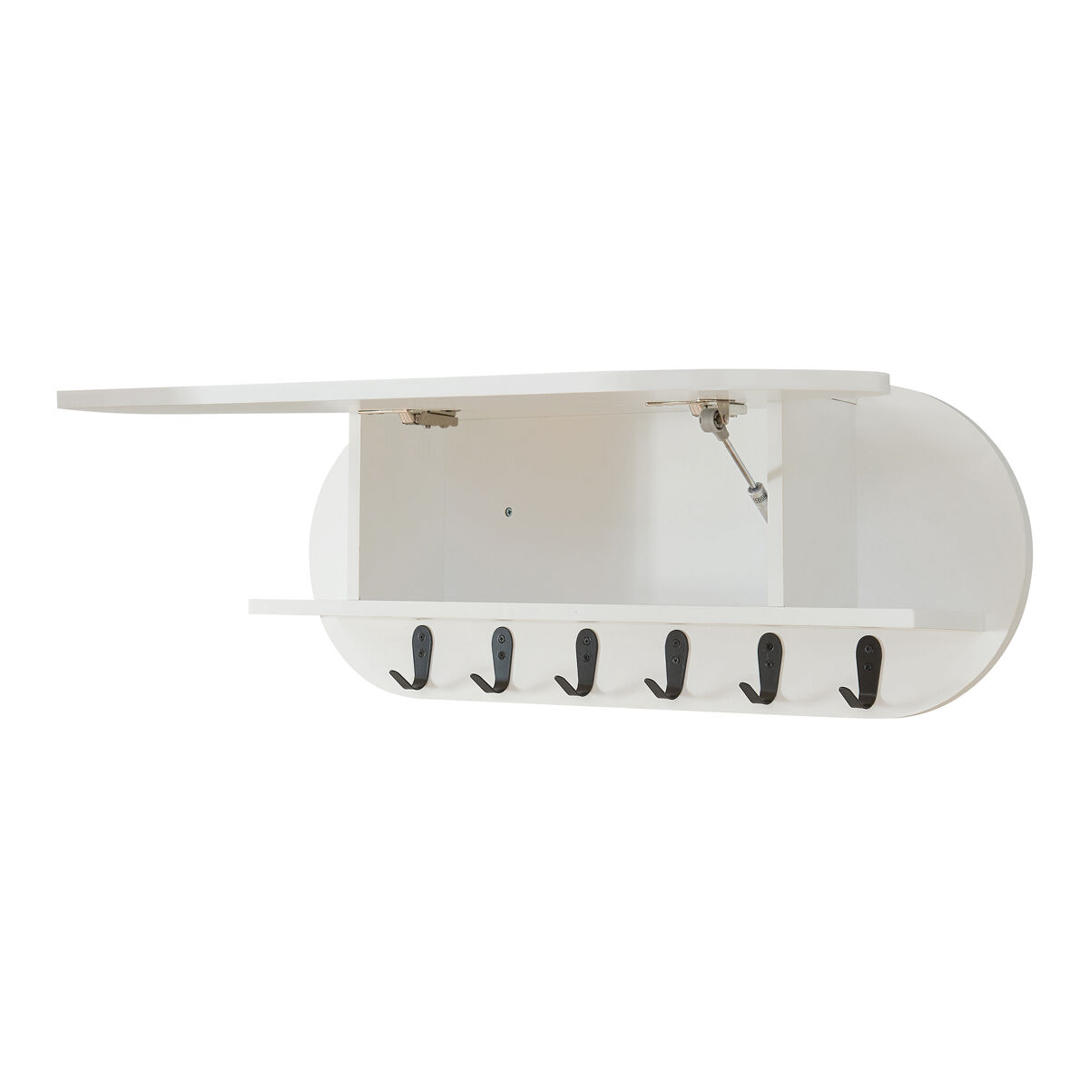 Perchero de pared vilkön con puerta abatible 80x16x30 cm - blanco [en.casa]