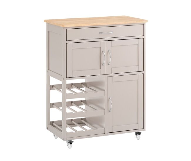 Sobuy carrito auxiliar de cocina con ruedas mueble cocina con cajón botellero y estantes carro multifuncional como mesa auxiliar para estantería cocina comedor y exteriores caqui 67x86x38cm fkw45-ka