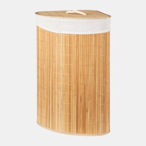 Cesto de roupa suja de bambu em formato de canto