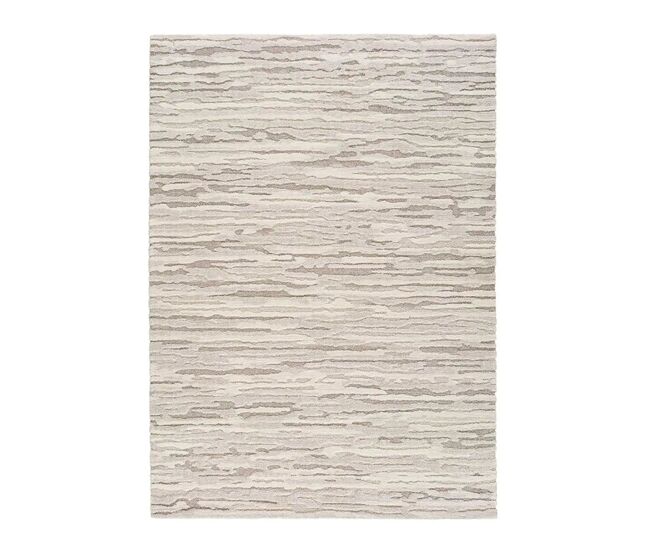 Alfombra abstracto con relieve beige yen, 80x150 cm - atticgo