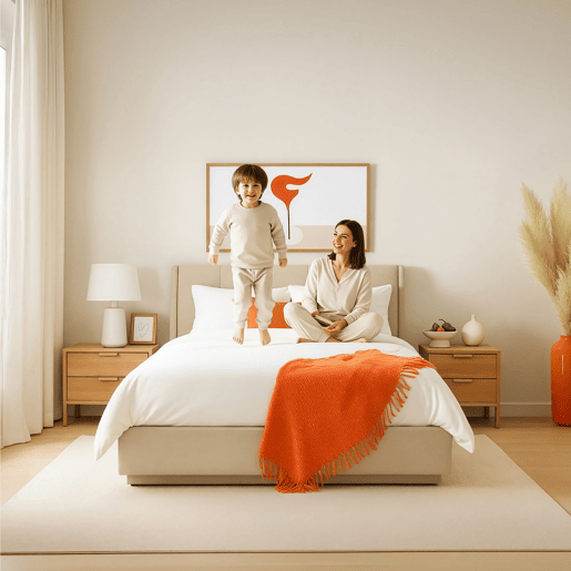 Cama estofada Tröstiar LED com base de ripas dobrável 140x200cm - Bege en.casa