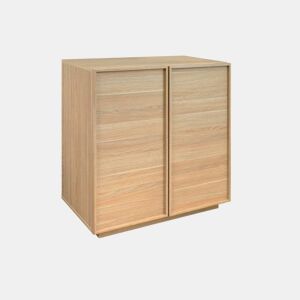 Aparador em efeito madeira de 2 portas, 80cm, Kuba, Natural, 80x43x85 cm