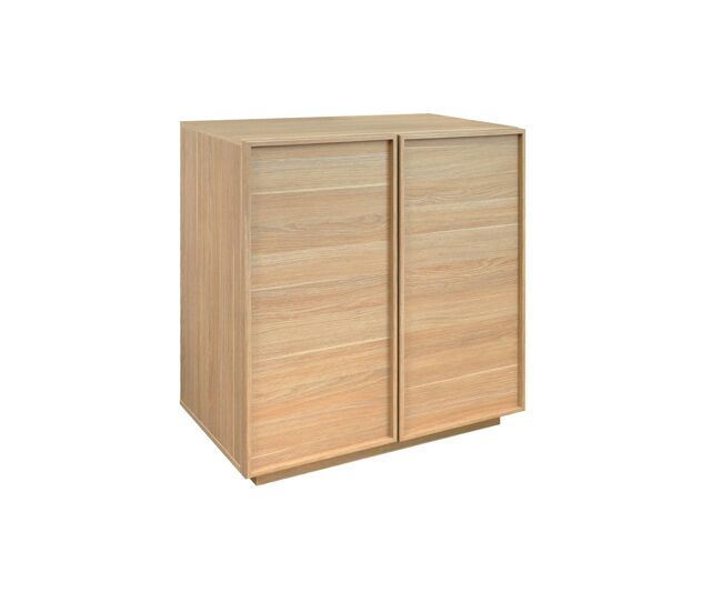 Aparador efecto madera 2 puertas, 80cm natural - 80x43x85 cm