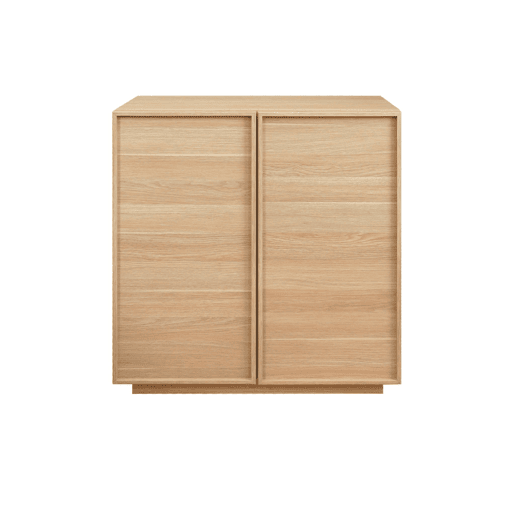 Aparador em efeito madeira de 2 portas, 80cm, Kuba, Natural, 80x43x85 cm