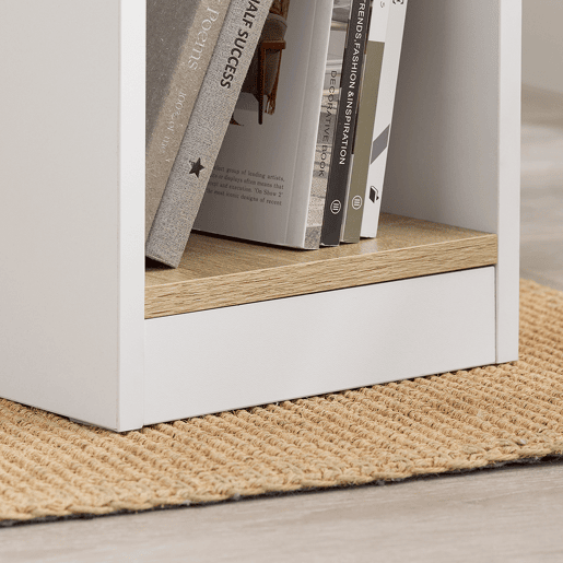 SoBuy FBT171-WN Mesa de cabeceira estreita, mesa lateral estreita com gaveta e prateleira, mesa de cabeceira moderna para quarto e sala de estar, branco, 20 x 35 x 60 cm