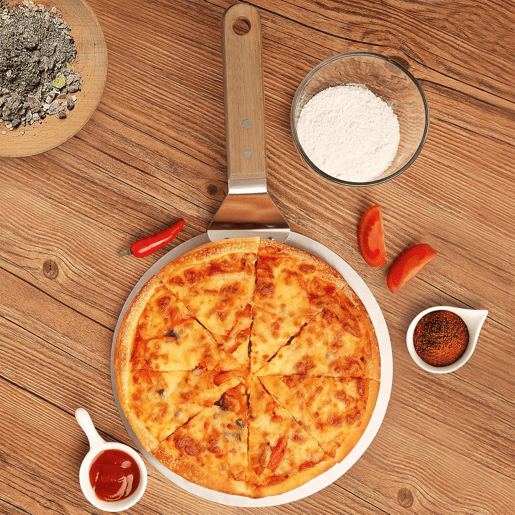 Bandeja para pizza WELL HOME com cabo de madeira