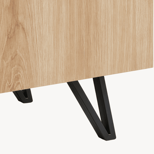 Aparador Noppen com 2 portas e 2 gavetas 100x120x38 cm Aspeto de carvalho en.casa