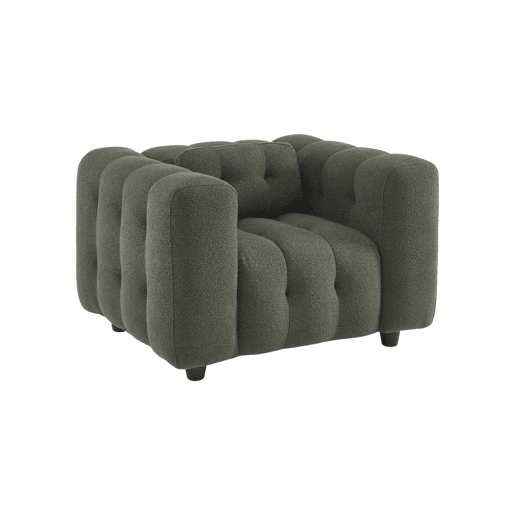 Poltrona em tecido boucle texturado, 1 lugar, Leon boucle, Caqui, 110x99x68 cm