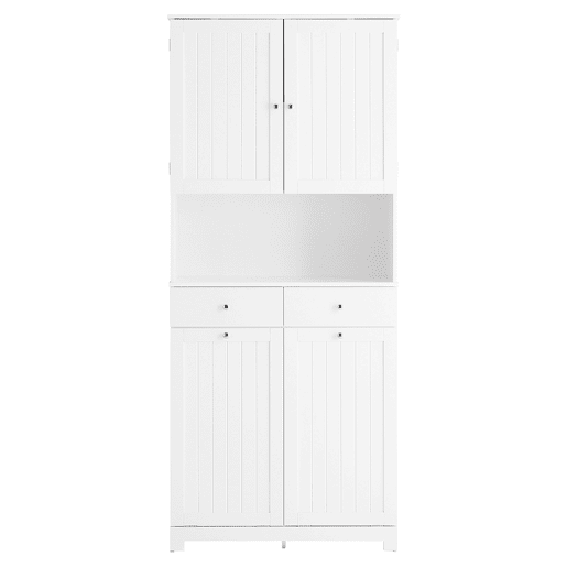 Armário de casa de banho estreito com 2 cestos de roupa suja e 2 gavetas BZR215-W