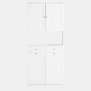 Armário de casa de banho estreito com 2 cestos de roupa suja e 2 gavetas BZR215-W
