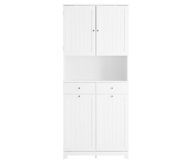 Mueble baño estrecho con 2 cestos para ropa y 2 cajones bzr215-w