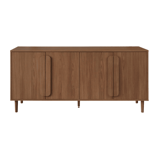 Aparador vintage efeito madeira em 4 portas, 160cm, Juliana, Madeira de nogueira, 160x45x75 cm