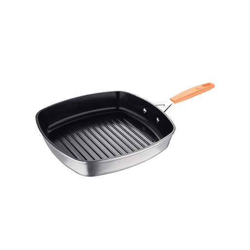 Conjunto COMPACT San Ignacio com 2 frigideiras Ø16Ø28cm + grelha quadrada 28x28cm + wok Ø28cm em alumínio forjado para indução.