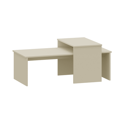 Conjunto de 2 mesas de centro Sotapim rectangulares Cor areia en.casa