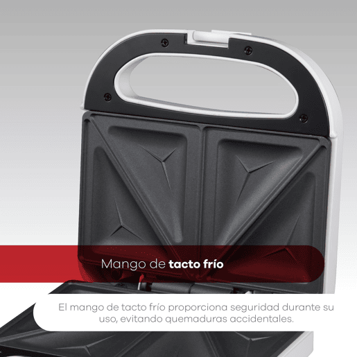 Sanduicheira de 750 W com revestimento antiaderente, alça fria ao toque, termostato ajustável e proteção contra superaquecimento - NOIA Bergner