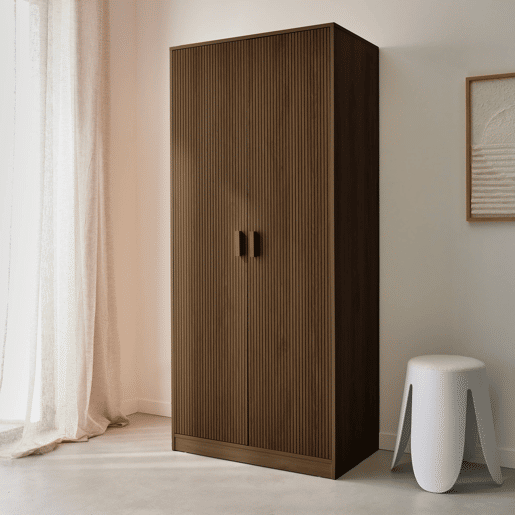 Quarto de vestir, roupeiro de duas portas, Linear, Madeira de nogueira, 80x48x180 cm