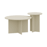 Conjunto de 2 mesas de apoio Verummetka redondas Ø72x41 cm Cor de areia en.casa