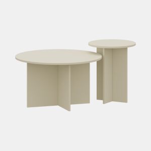 Conjunto de 2 mesas de apoio Verummetka redondas Ø72x41 cm Cor de areia en.casa