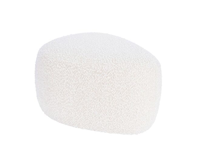Puff infantil 57x46x32cm de peluche color blanco