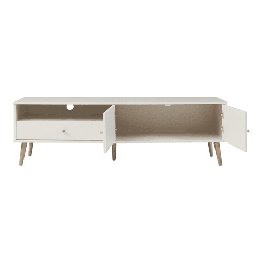 Armário para televisão Hallevil com gaveta e 2 portas 150x39x45 cm Branco en.casa