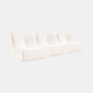 Sofá modular em tecido veludo cotelê de 3 lugares, Sokol veludo cotelê, Creme, 91x105x72 cm