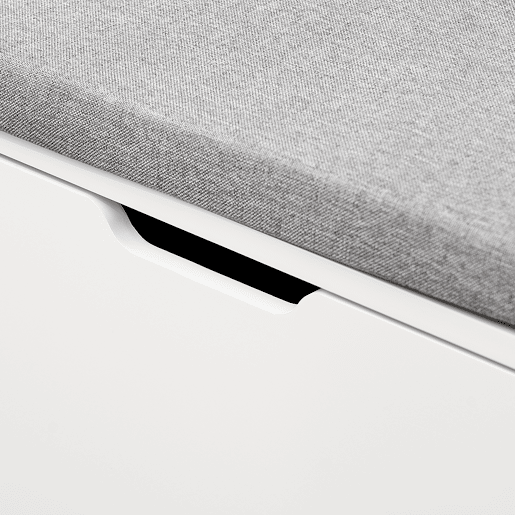 SoBuy FSR151-L-W Banco de entrada economizador de espaço Banco para arrumação com almofada almofadada e estrutura em MDF e ferro, capacidade de carga até 250 kg, design nórdico, branco e cinzento, 105x24x52 cm
