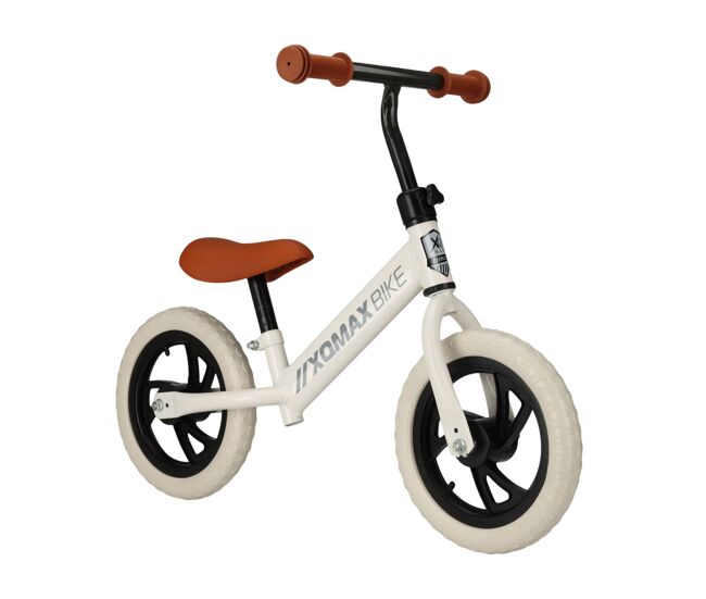 Bicicleta infantil 12'' en blanco mate con sillin ajustable, ruedas eva en color blanco, soporta max 40kg
