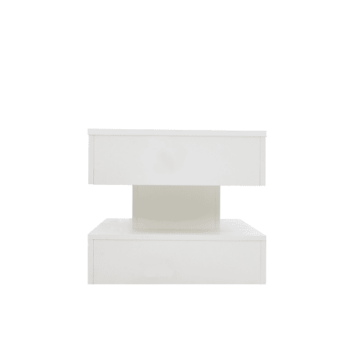 Mesa de centro 100x50x42 cm - Com iluminação LED e arrumação oculta - Branco
