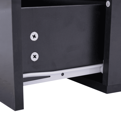 Mesa de sala moderna 90x55x41 cm - Mesa auxiliar com 4 gavetas e iluminação LED - Preta