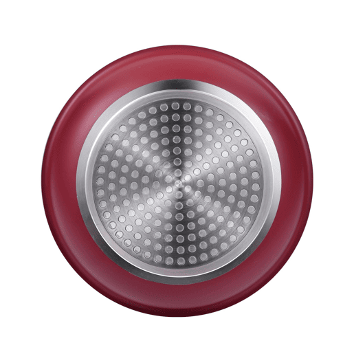Conjunto de 3 frigideiras Bergner Click&Cook Ø18Ø20Ø24cm em alumínio prensado vermelho + cabo removível