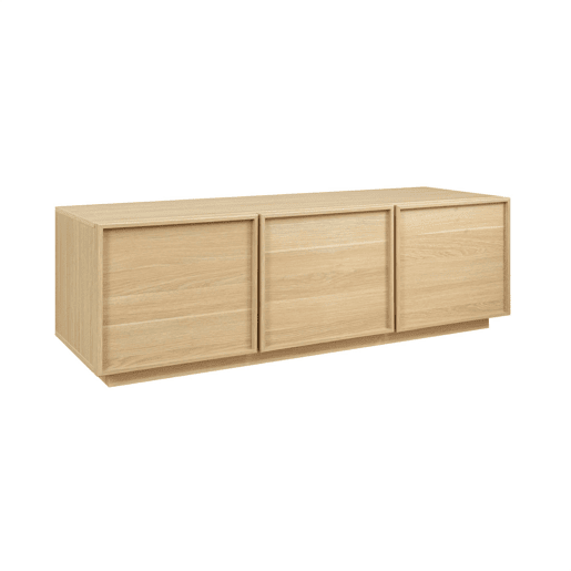 Móvel de TV decorativo madeira 3 portas, 140cm, Kuba, Natural, 140x43x45 cm