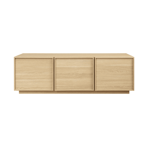 Móvel de TV decorativo madeira 3 portas, 140cm, Kuba, Natural, 140x43x45 cm