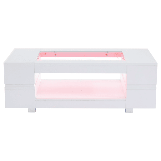 Mesa de centro LED - Controlo por aplicação Bluetooth - Branca Mesa de centro LED - Controlo por aplicação Bluetooth - Branca