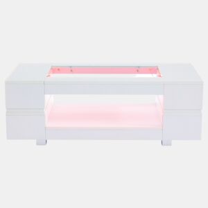 Mesa de centro LED - Controlo por aplicação Bluetooth - Branca
