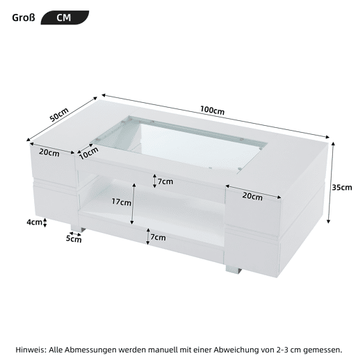 Mesa de centro LED - Controlo por aplicação Bluetooth - Branca Mesa de centro LED - Controlo por aplicação Bluetooth - Branca