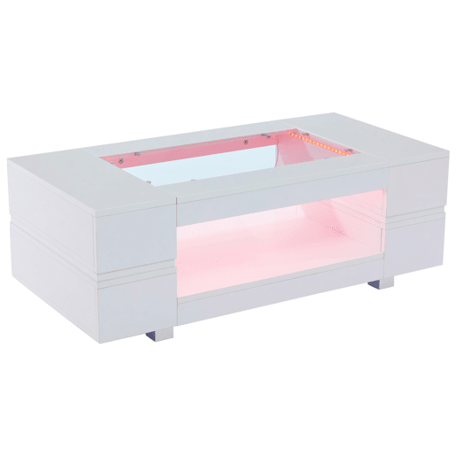 Mesa de centro LED - Controlo por aplicação Bluetooth - Branca Mesa de centro LED - Controlo por aplicação Bluetooth - Branca