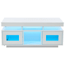 Mesa de centro 100x50x43 cm - com luzes LED controláveis por app, mesa de sala com armário, mesa de sofá com porta de carregamento e tomada elétrica - branca