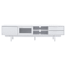 Móvel de TV 200x40x50,5 cm - Lowboard com 2 portas e 2 gavetas, suporte para TV com grande capacidade de armazenamento - Branco