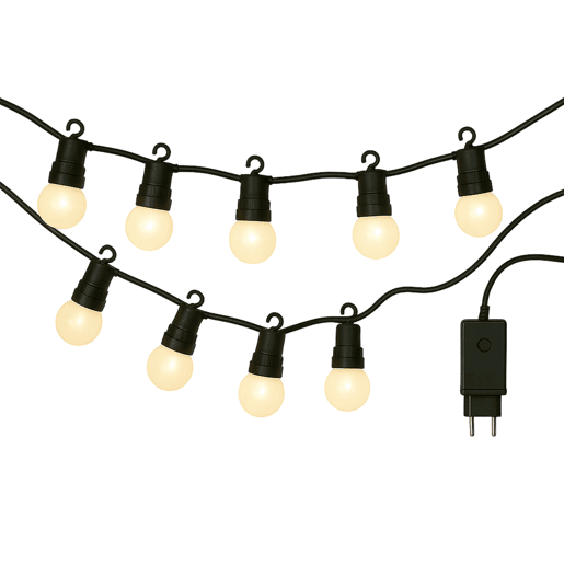 Cordão de luzes LED branco quente para uso interno - Cabo de 5m