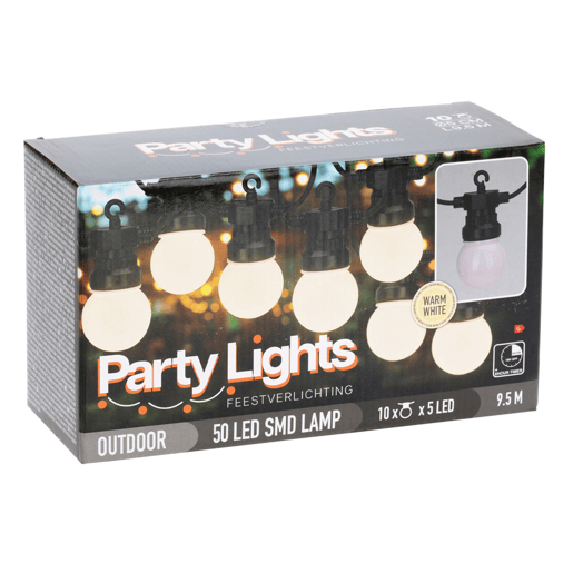 Cordão de luzes LED branco quente para uso interno - Cabo de 5m