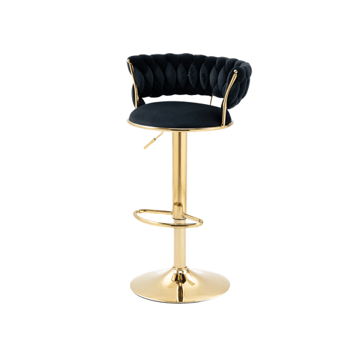 Banco de bar - Conjunto de 2 peças - Com encosto e altura reguláveis - Preto