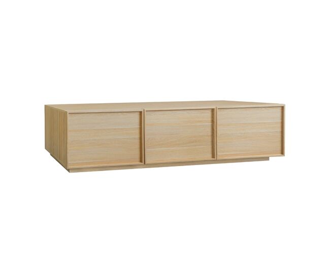 Mueble de tv de decoración de madera 3 puertas, 180cm, kuba, natural, 180x43x45 cm