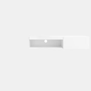 Móvel de TV montado na parede 160x31x22cm - branco, com iluminação LED, controlo por aplicação Bluetooth, capacidade de carga 30kg