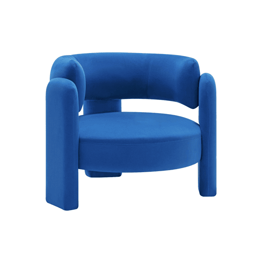 Cadeira tripé em tecido tipo feltro, Mellow tecido, Azul, 92x86x71.5 cm