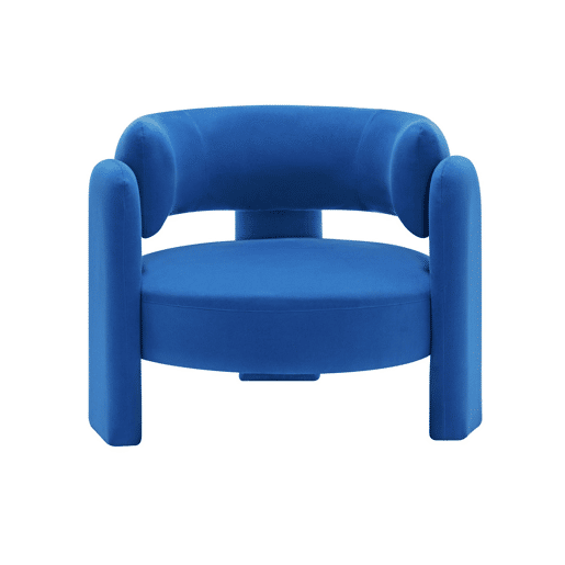 Cadeira tripé em tecido tipo feltro, Mellow tecido, Azul, 92x86x71.5 cm