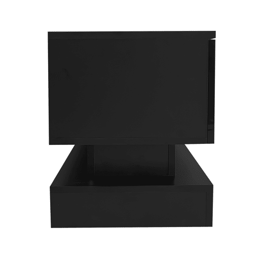 Móvel de TV 160x35x40,5 cm - Com LED, 2 gavetas, controlo de aplicação, design anti-queda - Preto