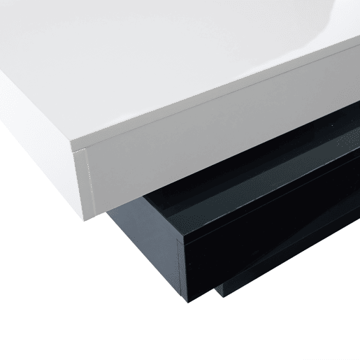 Mesa de centro giratória - Mesa moderna com superfície brilhante, mesa de dupla camada - Branco e preto Mesa de centro giratória - Mesa moderna com superfície brilhante, mesa de dupla camada - Branco e preto