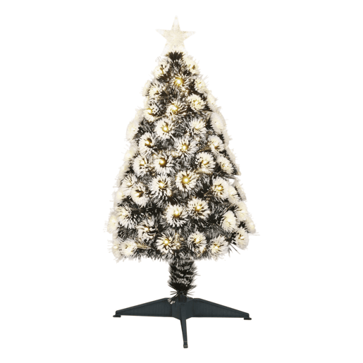 Árvore de Natal de fibra ótica com 95 luzes LED de cor quente e 8 funções.