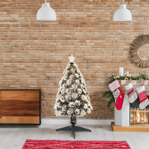 Árvore de Natal de fibra ótica com 95 luzes LED de cor quente e 8 funções.